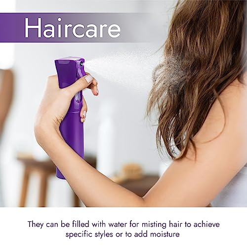 VIGOR PATH Continuous Spray Bottle for Hair – Fine Mist Mister for Hairstyling, Cleaning, Plants, Pets, Barbers, Salons, and Essential Oil Applications (300ml/10.1 oz) Dark Purple - Image 2