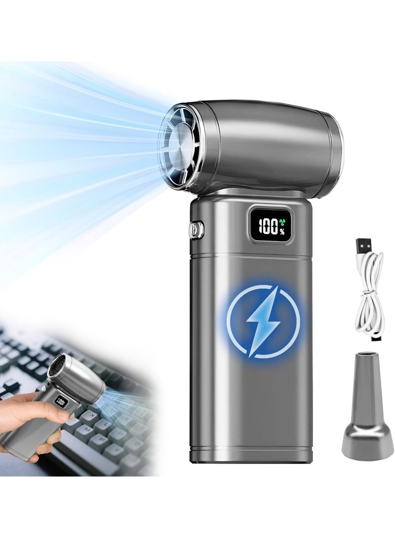 Alruht Cordless Electric Air Duster - 110000RPM Super Power Cordless Air Duster Turbo Fan 6-Speed ​​Adjustable Air Blower for PC, Keyboard, Home, Car, Outdoor, Replacement Compressed Air Canister (Gray) - Image 1