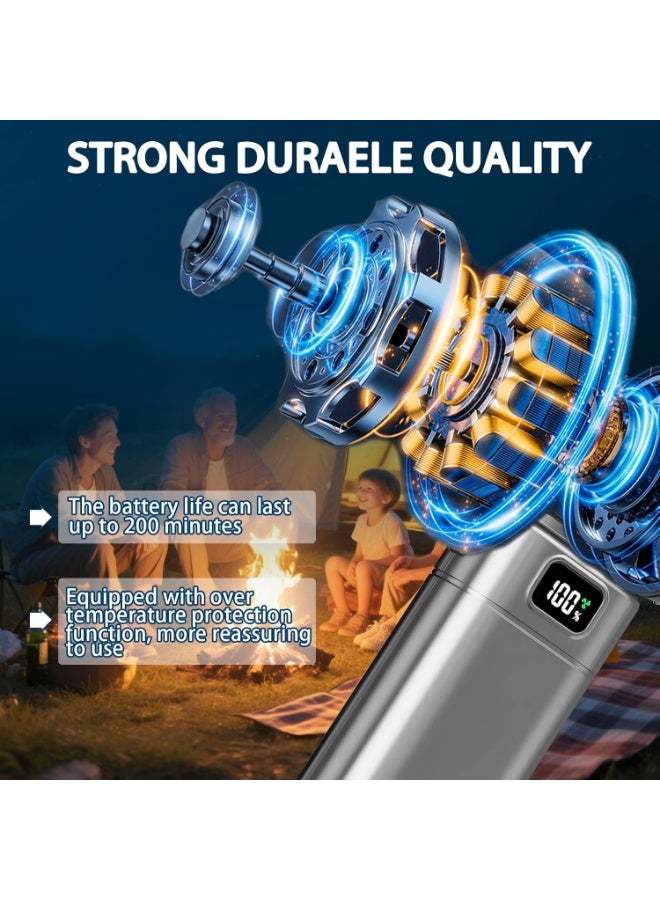 Alruht Cordless Electric Air Duster - 110000RPM Super Power Cordless Air Duster Turbo Fan 6-Speed ​​Adjustable Air Blower for PC, Keyboard, Home, Car, Outdoor, Replacement Compressed Air Canister (Gray) - Image 4