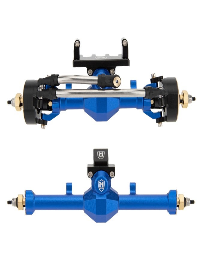 MEUS RACING محاور أمامية وخلفية من نوع MEUS Racing Isokinetic ثلاثية الأقسام CVD، زاوية توجيه قصوى 52 درجة، أعرض بمقدار 5 مم، قطع غيار ترقية لسيارات الزحف Axial SCX24 Deadbolt C10 JLU Gladiator Bronco 1/24 RC (مؤكسد باللون الأزرق) - Image 4