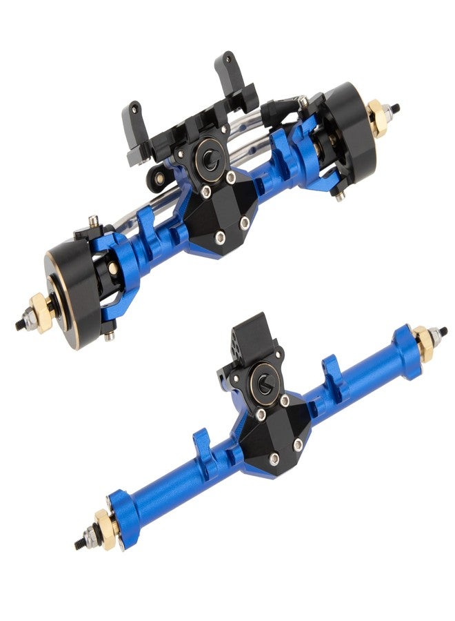 MEUS RACING محاور أمامية وخلفية من نوع MEUS Racing Isokinetic ثلاثية الأقسام CVD، زاوية توجيه قصوى 52 درجة، أعرض بمقدار 5 مم، قطع غيار ترقية لسيارات الزحف Axial SCX24 Deadbolt C10 JLU Gladiator Bronco 1/24 RC (مؤكسد باللون الأزرق) - Image 5