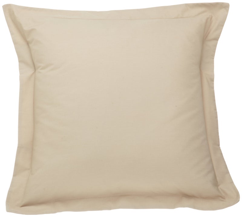 FRESH IDEAS Poplin Tailored Pillow Sham  Euro  26x26 inches  Mocha - Image 1