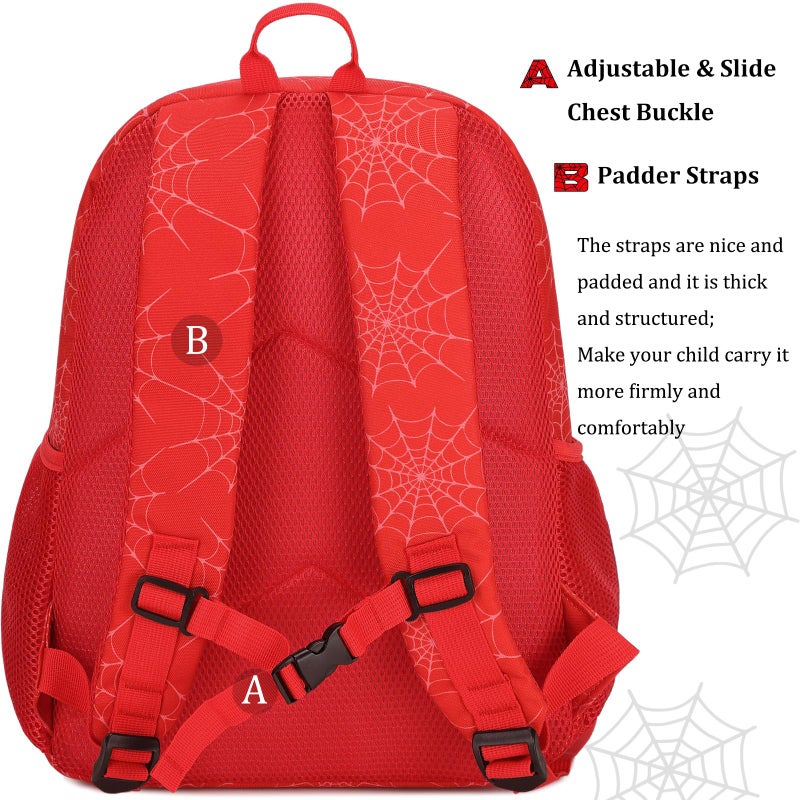 JIANYA Toddler Boy Backpack, Kindergarten Kids Backpack for School Mochilas Escolares Para Ninos Ages 5-8, 15" Red - Image 2