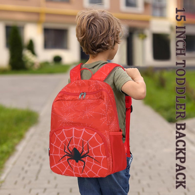 JIANYA Toddler Boy Backpack, Kindergarten Kids Backpack for School Mochilas Escolares Para Ninos Ages 5-8, 15" Red - Image 3