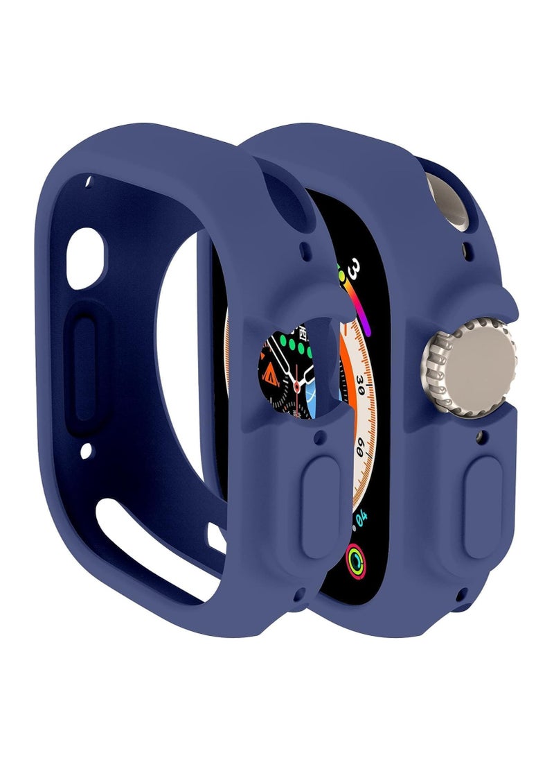 Generic - Compatible with Apple Watch Ultra 49 mm case All-Round Shockproof TPU Silicone Protective Cover Bumper Shock-Absorbing Scratch-Resistant Protective case for Apple Watch Ultra 49 mm (Blue) - Image 1