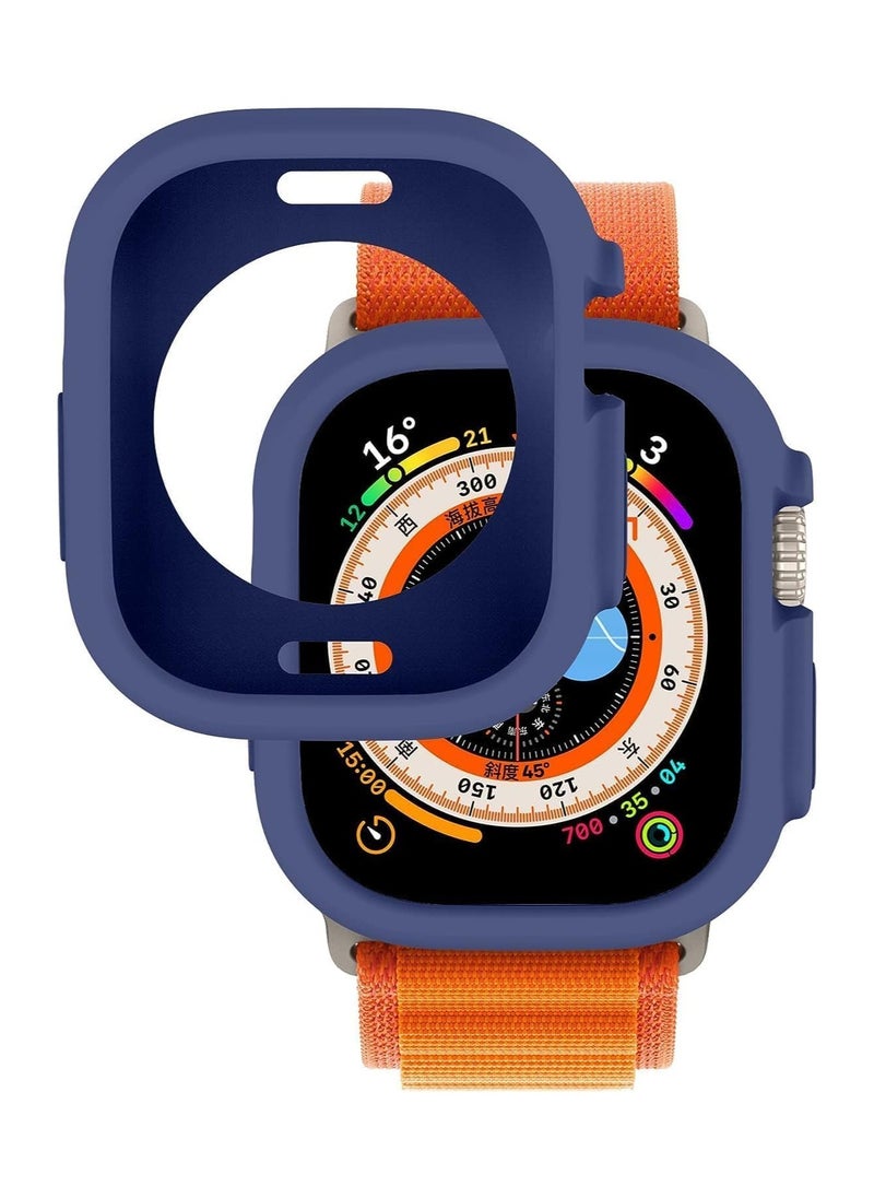Generic - Compatible with Apple Watch Ultra 49 mm case All-Round Shockproof TPU Silicone Protective Cover Bumper Shock-Absorbing Scratch-Resistant Protective case for Apple Watch Ultra 49 mm (Blue) - Image 1