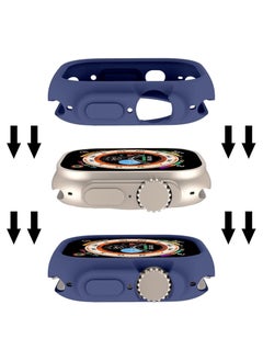 Generic Compatible with Apple Watch Ultra 49 mm case All-Round Shockproof TPU Silicone Protective Cover Bumper Shock-Absorbing Scratch-Resistant Protective case for Apple Watch Ultra 49 mm (Blue)  - Image 3