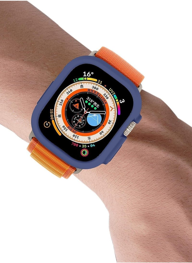Generic - Compatible with Apple Watch Ultra 49 mm case All-Round Shockproof TPU Silicone Protective Cover Bumper Shock-Absorbing Scratch-Resistant Protective case for Apple Watch Ultra 49 mm (Blue) - Image 1