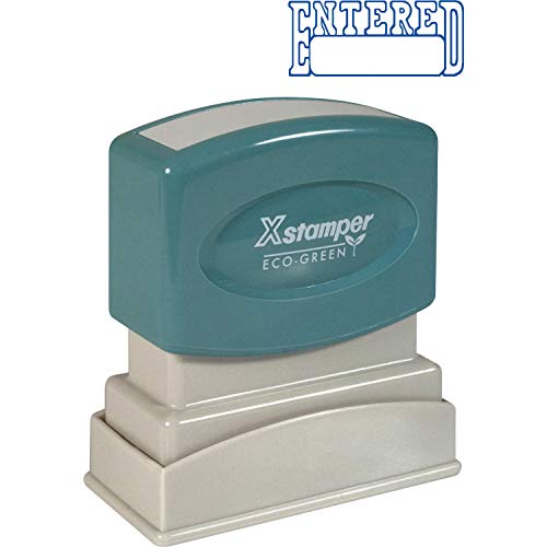 Xstamper SHACHIHATA INC Entered Ink Stamp, 1/2 x 1-5/8 Inches, Blue Ink (XST1205) - Image 1