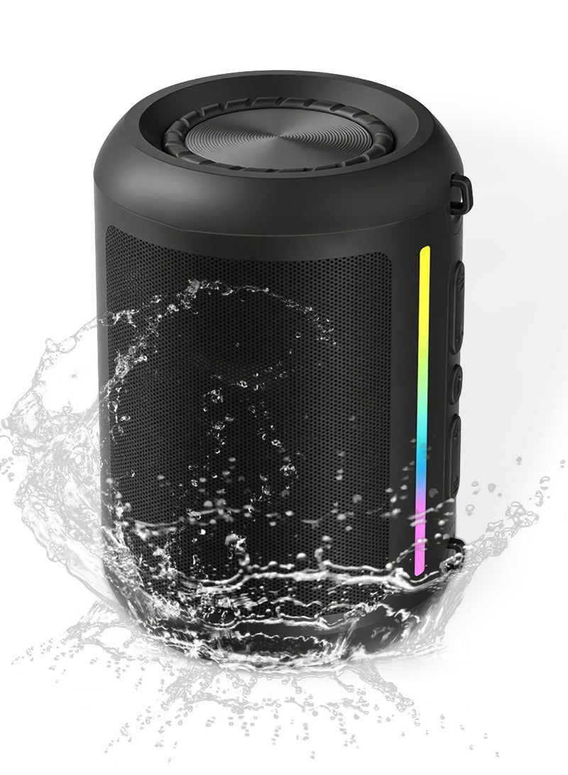 DRAKLAW Bluetooth Speaker, Portable Wireless Bluetooth 5.4, Portable Mini Speaker With Battery - RGB Light - Stereo Sound - IPX5 Waterproof - Support TF Card, U Disk,FM - Image 1