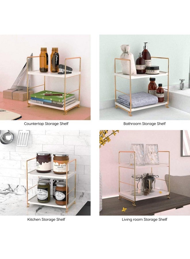 oddpod™ 2-Tier Metal Freestanding Stackable Organizer Rack, Bathroom Countertop Storage Shelves/Multi-Layer Desktop Cosmetics & Kitchen Spice Organizer (Rose Gold) - Image 5