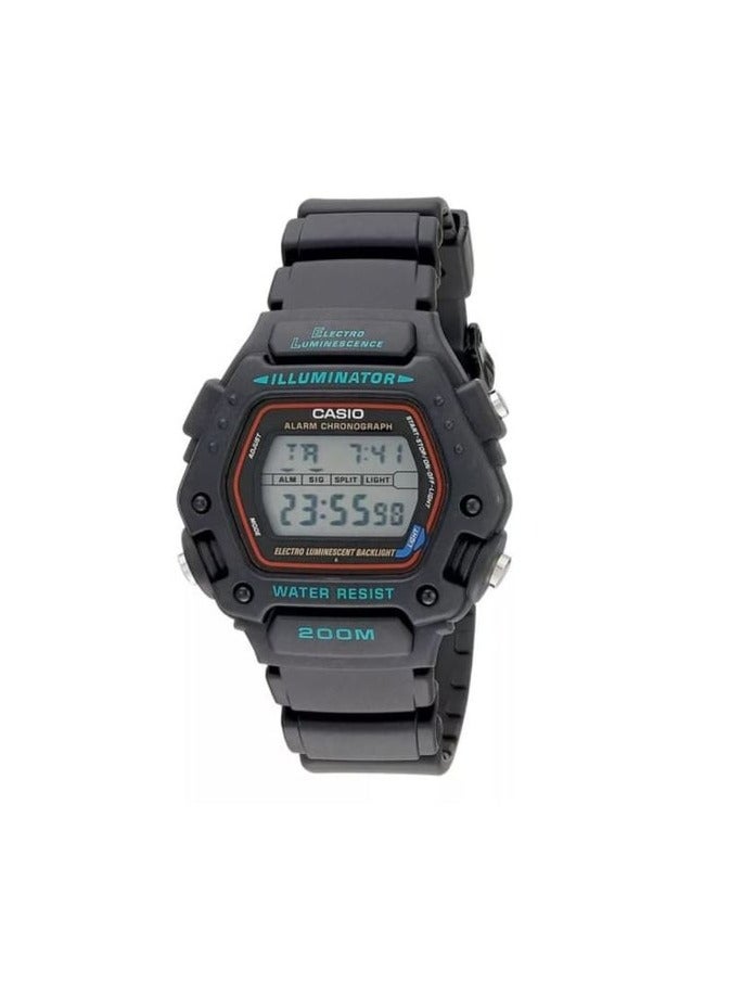 CASIO DW-290-1VS Men's Quartz Digital Watch, 47mm, Black - Image 1