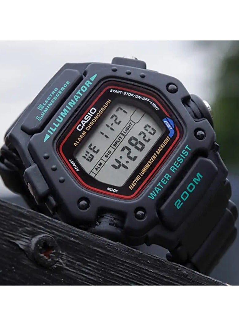 CASIO DW-290-1VS Men's Quartz Digital Watch, 47mm, Black - Image 2