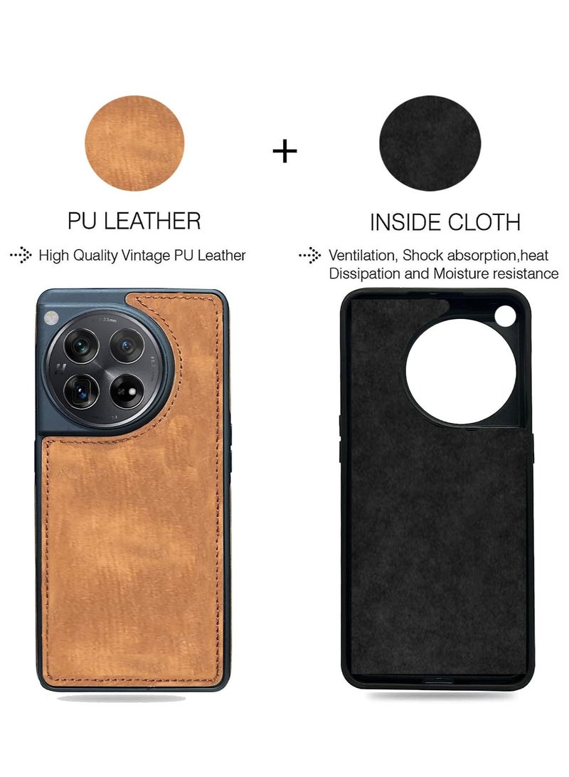 ارواق مناسبة ل OnePlus 12 حافظة هاتف محمول نقية الصباغ الجلود الغطاء الواقي OnePlus 12Pro مكافحة سقوط شل بسيط كامل شل حافظة جلدية - Image 2