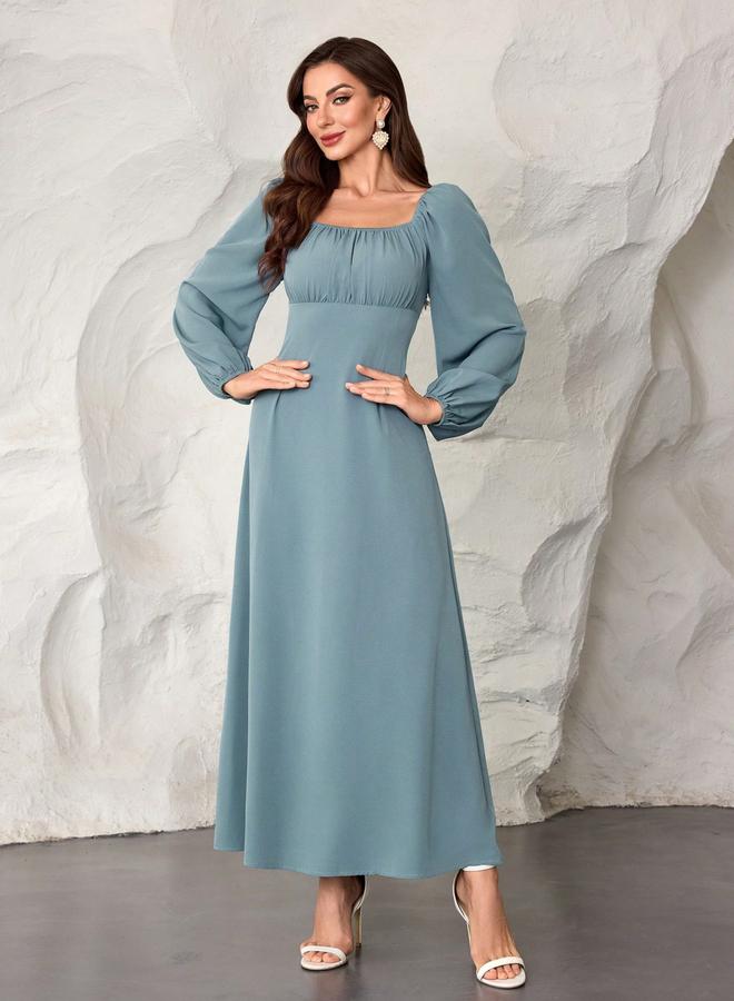 Take Two Square Neck Maxi Dress with Back Tie-Up - Image 5