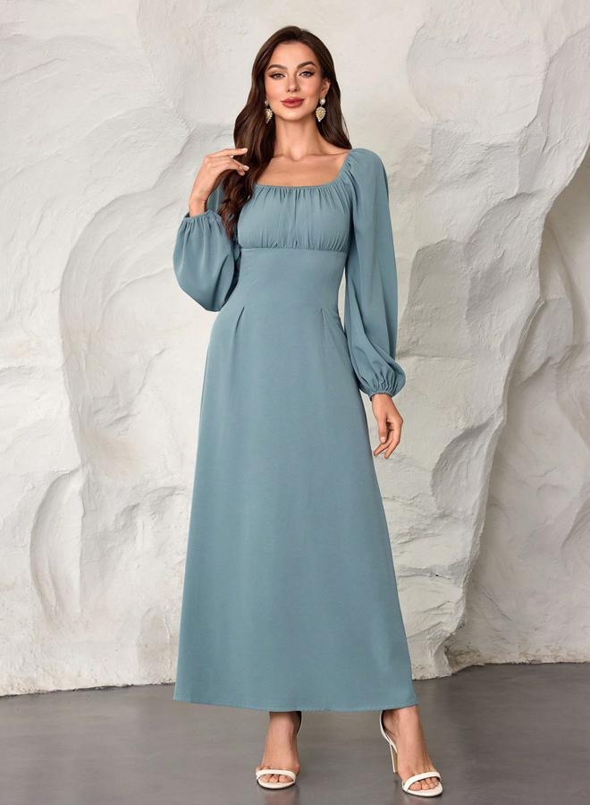 Take Two Square Neck Maxi Dress with Back Tie-Up - Image 4