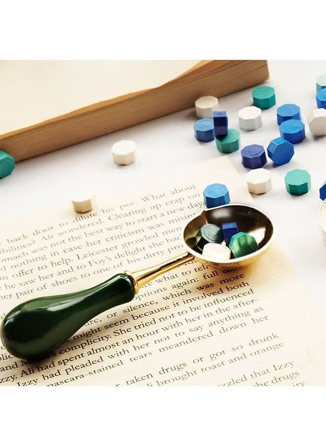 واي جيه ملعقة طلاء من الستانلس ستيل مكونة من 3 قطع، أداة ملعقة شمع ختم النار، ختم عتيق، مغرفة قديمة - Image 4