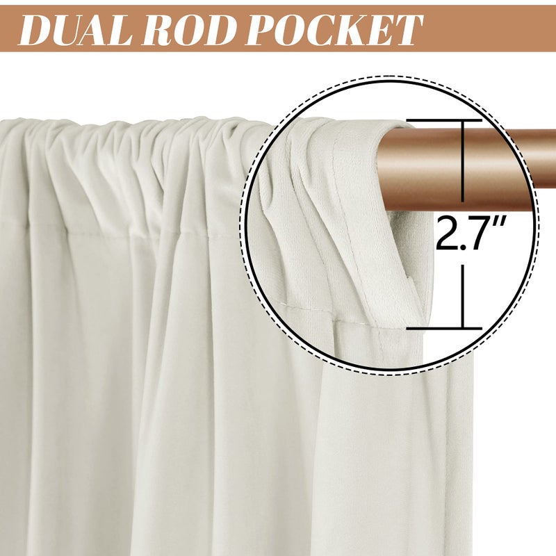 nanbowang Ivory White Velvet Curtains - nanbowang 84 Inches Long Soft Curtains Rod Pocket Thermal Insulated Curtains Window Treatment for Bedroom Light Filtering Curtains Set of 2 Panels - Image 2
