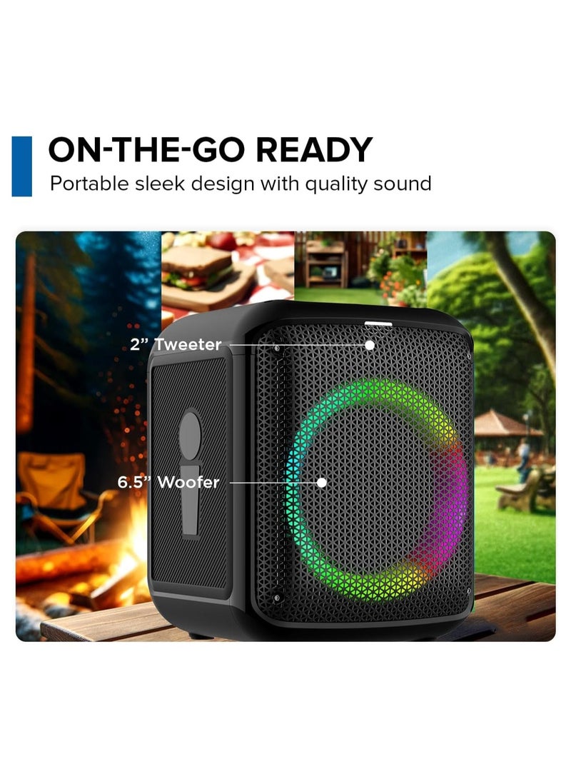 Portable Bluetooth Boombox – 100W & 200W Models, LED Party Lights, TWS Pairing, Wireless Mic, Rechargeable Battery, USB, Aux, 10-Hour Playtime  - Image 2