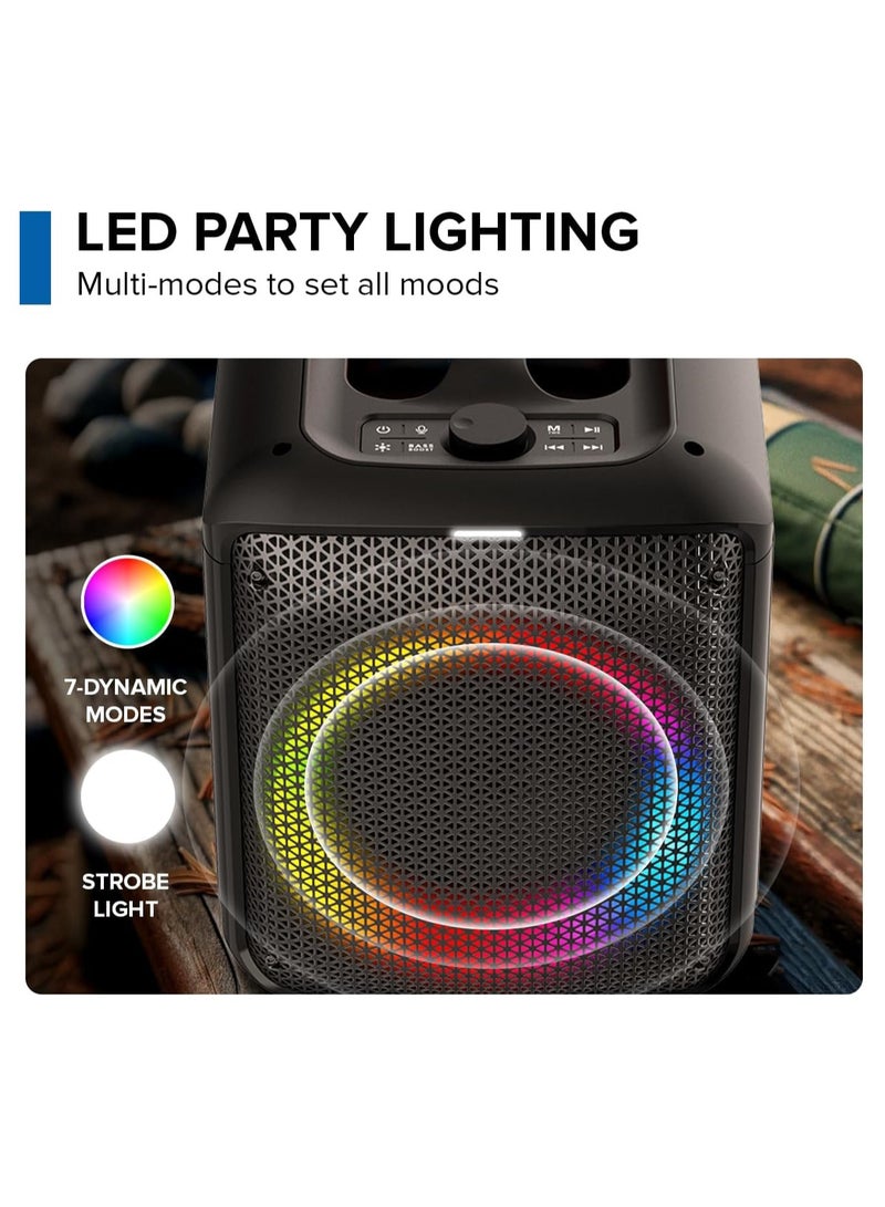 Portable Bluetooth Boombox – 100W & 200W Models, LED Party Lights, TWS Pairing, Wireless Mic, Rechargeable Battery, USB, Aux, 10-Hour Playtime  - Image 3