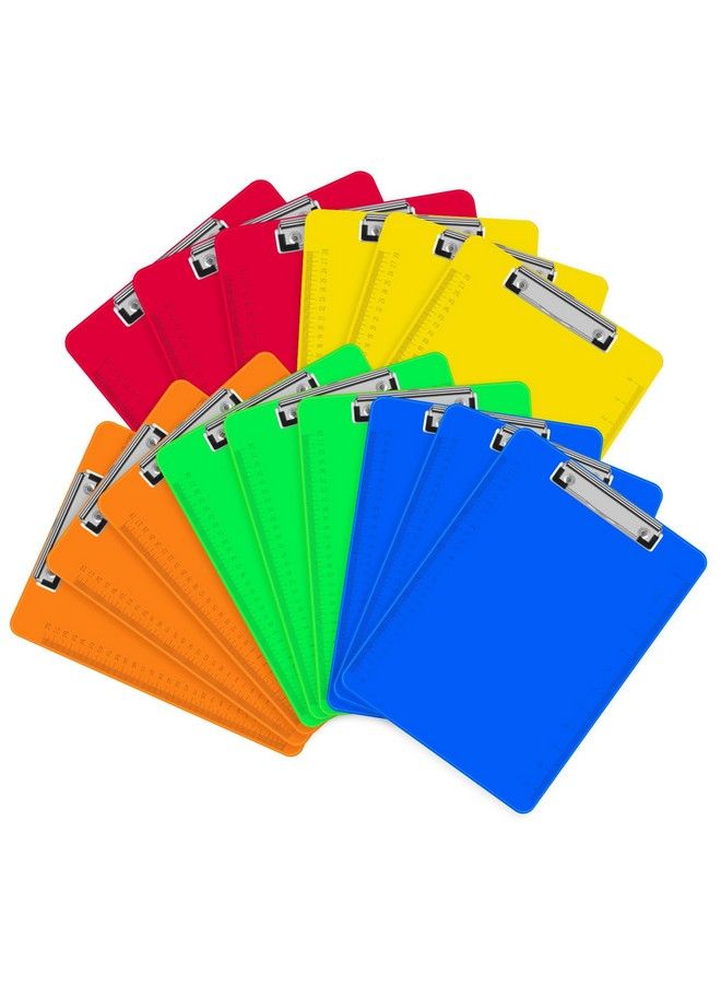 HERKKA Clipboards Herkka 15 Pack Plastic Office Clipboards Assorted Color Plastic Clipboards Low Profile Clip Standard A4 Letter Size Size 12.5 X 9 Inch - Image 1