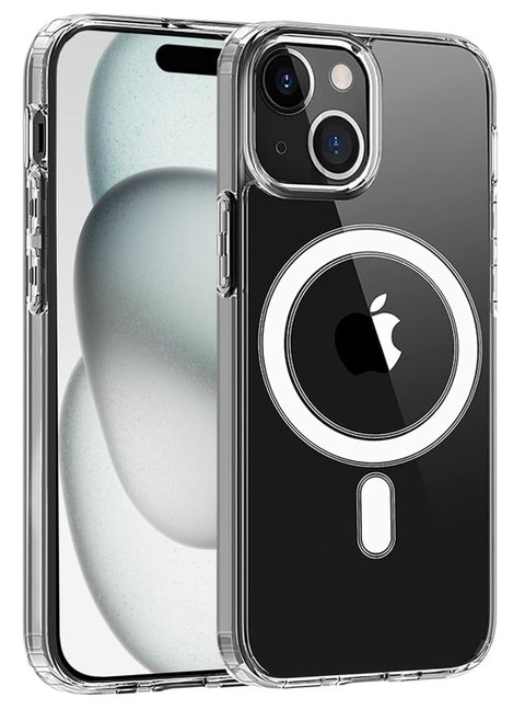 Ten tech Magnetic Clear Case Designed for iPhone 15 – Compatible with MagSafe Charger, Support Magnetic Car Mount Wireless Charging, Soft Press Buttons Scratch Resistant – ten tech