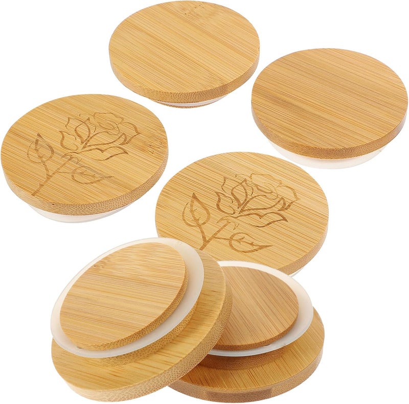 VICASKY 6pcs Jar Lids for Glass Bottles and Yogurt Jars, Sealed Bottle Covers with 68mm Outer Diameter, Reusable Kitchen Lid Set for Canning and Storage - Image 1