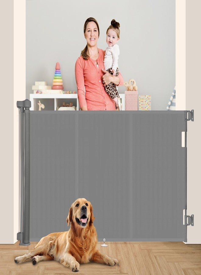 Miumoon 71 inch Retractable Baby Gates 42 inch Tall, Retractable Gate with Reinforced Strip Design to Prevent Crawling Through, 6 FT Retractable Dog Gate for Stairs, Doorways, Hallways, Indoor/Outdoor - Image 1
