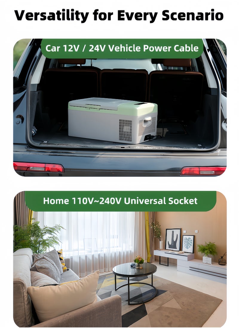 Alpicool - Y16 Portable Car Refrigerator Freezer, 16L,  Small Fridge, Camping Accessories, -20°C Cooling Power! Keep Food Fresh, Enjoy Ice Drinks Anywhere，Essential for Camping, RV Trips and Cozy Home Life - Image 1