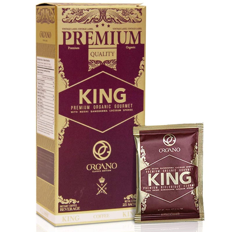 ORGANO King of Coffee, 100% Certified Ganoderma Lucidum (25 Sachets) - Image 1