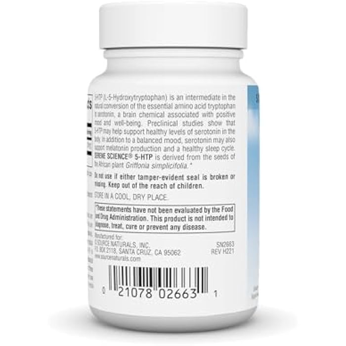 Source Naturals Serene Science 5-HTP 200 mg - 60 Capsules - Image 3