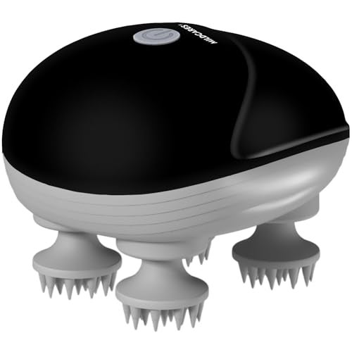 MildCares Smart Electric Head & Scalp Massager – 96 Silicone Kneading Points | Waterproof, Rechargeable Hair Massager for Growth & Stress Relief | Portable Massage Machine for Head, Neck & Shoulders (Black, 1‑Year Warranty) - Image 1