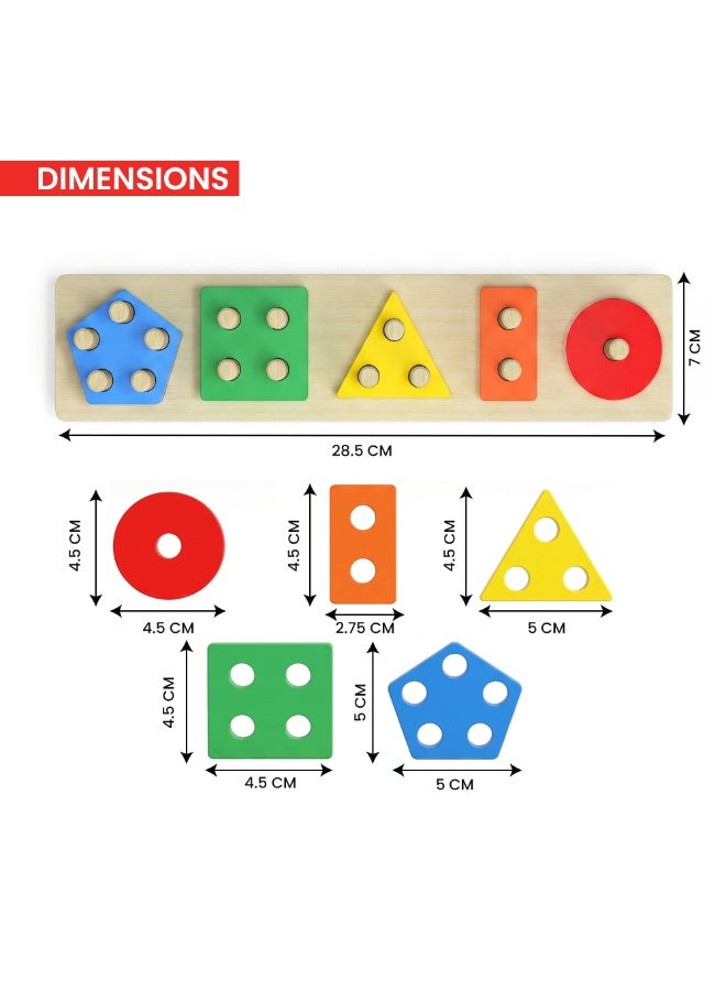 Duravel Wooden Sorting & Stacking Toys for Toddlers and Kids Preschool, Educational Toys, Color Recognition Stacker Shape Sorter, Learning Puzzles Gift - Image 3