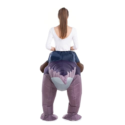 HSCTEK Inflatable Dinosaur Costume Adult Men Women, Inflatable Blow Up Costume Riding Velociraptor Dinosaur Costume Youth, Inflatable Ride On Dinosaur Halloween Costume Teen - Image 4