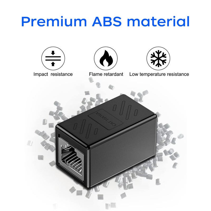 QINGLER RJ45 Cat6 Coupler Ethernet Extender Connector, 10 Pack in line Coupler Cat7 Cat6 Cat5e Cat5 Ethernet Cable Extender Female to Female Black - Image 5