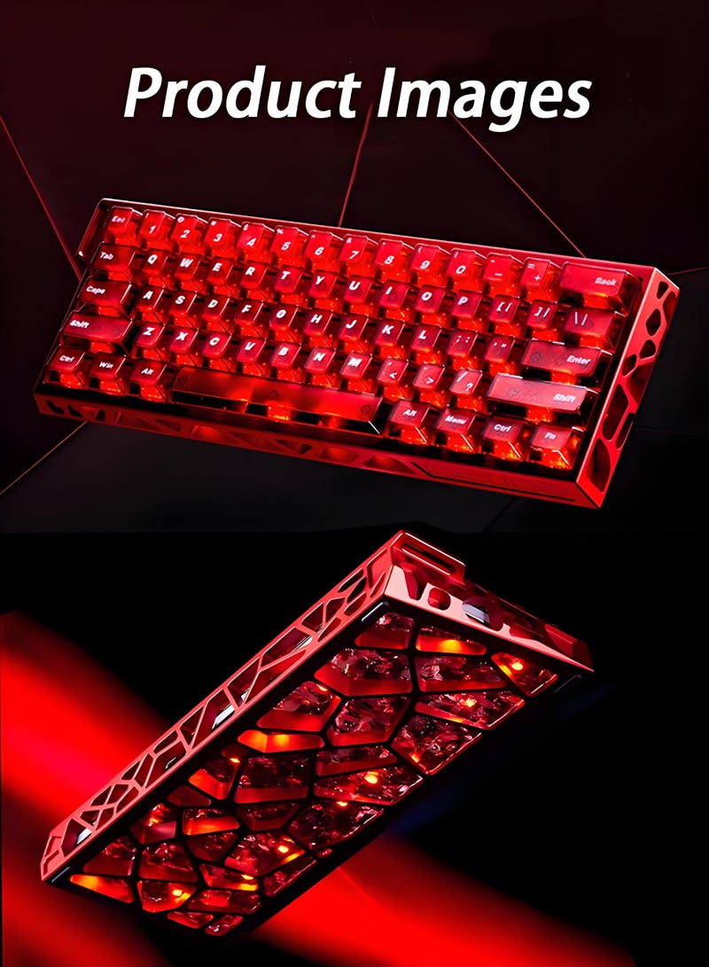 مادليونس ضوء 60HE ألعاب لوحة المفاتيح RGB 8KHz 0.1ms منخفضة جدا التأخير الزناد السريع الساخنة القابلة للتبديل القابلة للتعديل برامج تشغيل FPS التنافسية 60٪ تصميم المدمج الطبعة المحدودة الأكونود الأحمر (جميع الألومنيوم CNC الحرفية ، Huannuo Tianqi المفاتيح المغناطيسية) - Image 2
