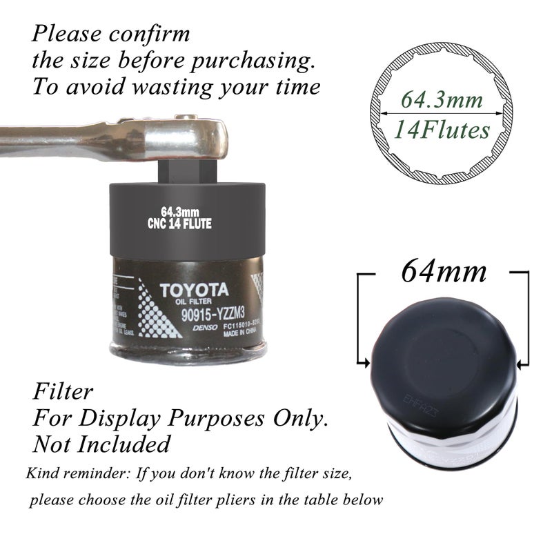 Felisbieti Oil Filter Wrench,socket, for toyota Camry Lexus Tacoma Tundra 4Runner RAV4 Corolla Highlander Prius oil filter removal tool - Image 5
