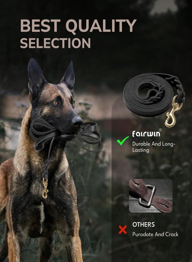 FAIRWIN Leather Dog Leash 6 Foot - Braided Military Grade Heavy Duty Dog Leash for Large Medium Small Dogs Training and Walking (Black, M:5/8" x 6ft) - Image 5