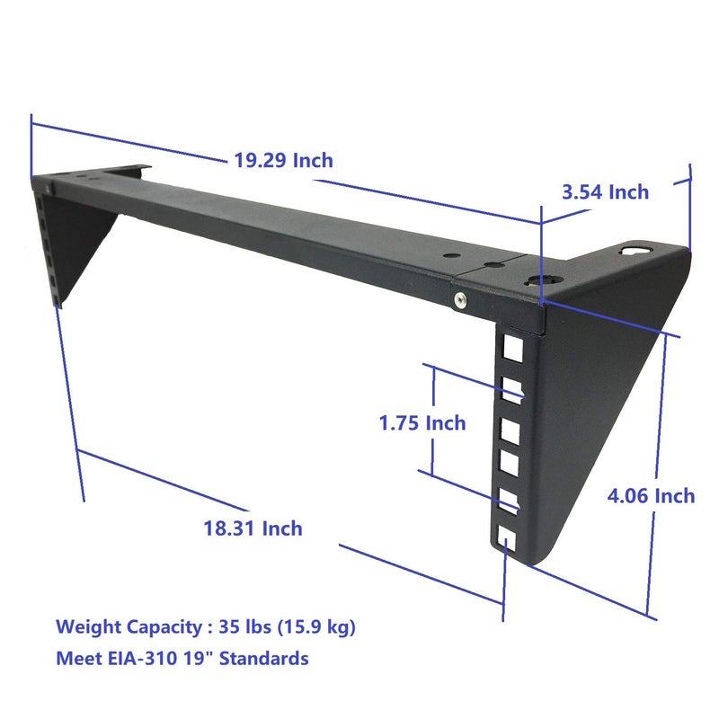 Jingchengmei 2U Steel Vertical Rack and Wall Mountable Server Rack Mount Bracket for 19inch Rack Mountable Network Equipment or Patch Panel (2U90) - Image 4