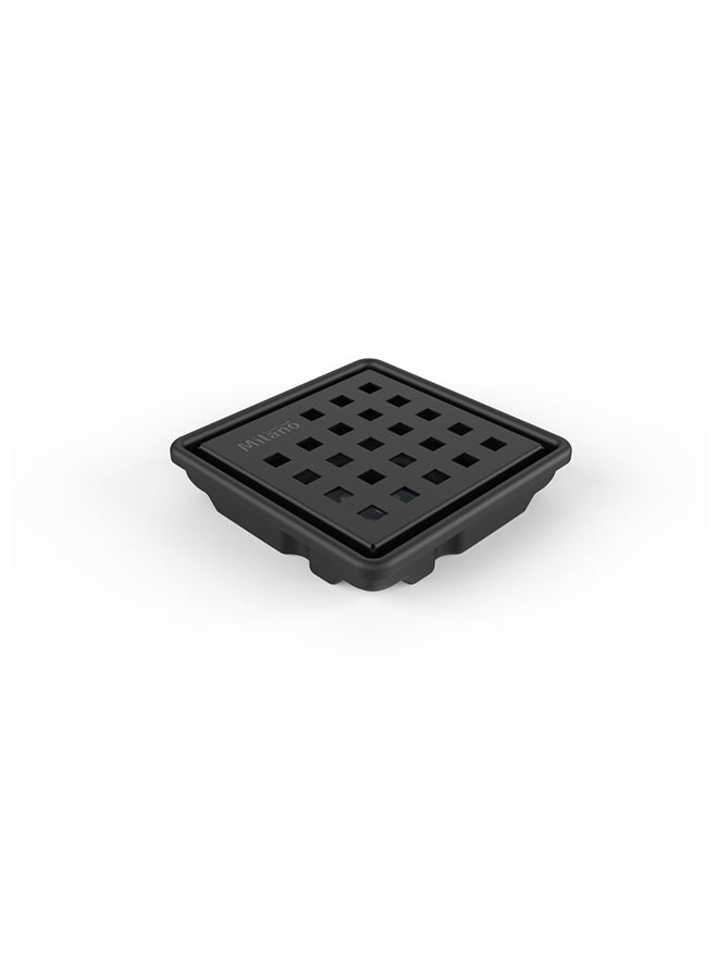 Milano Shower Drain 100x100mm Black Finish - Stainless Steel Floor Drain | Sanitary Bath Valves & Drains | 5-Year Warranty