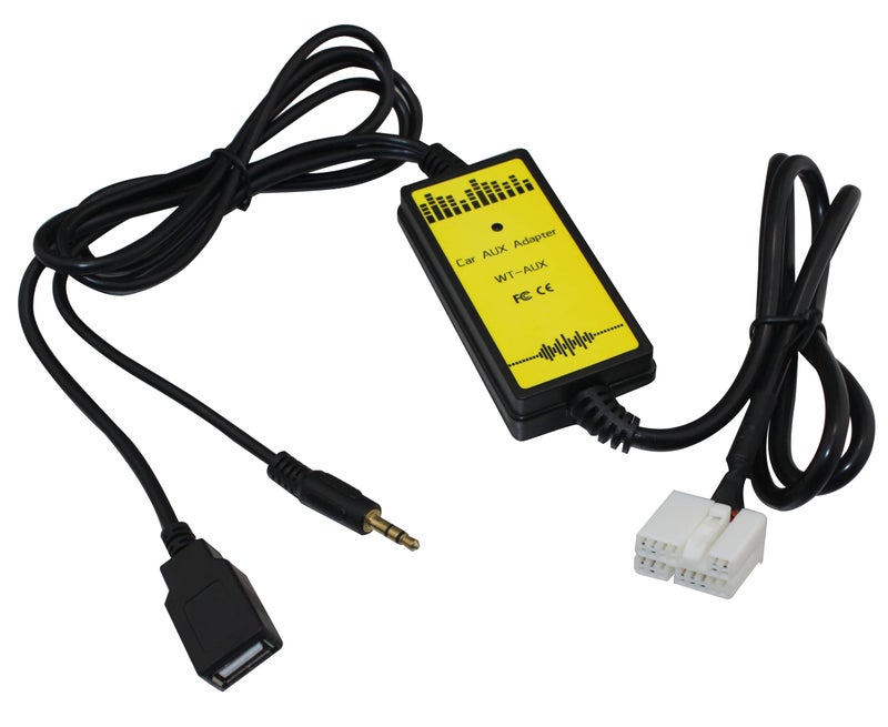 YONGJIANGXIA USB Aux Interface Adapter Charge Cable Compatible with Honda Accord Element 2003-2011 Odyssey CRV 2005-2011 Civic Ridgeline Pilot 2006-2011 City 2002-2011 Fit - Image 1