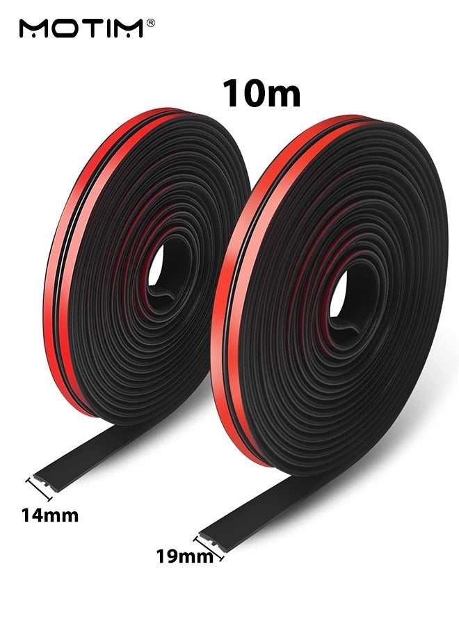 موتيم 10 متر/32.8 قدم، شريط مانع تسرب للسيارة على شكل حرف T لغطاء فتحة السقف عالمي، 14 مم/19 مم، شريط مطاطي ذاتي اللصق ذاتي الطقس، شريط مانع تسرب فتحة السقف، عازل للصوت ومقاوم للغبار - Image 1