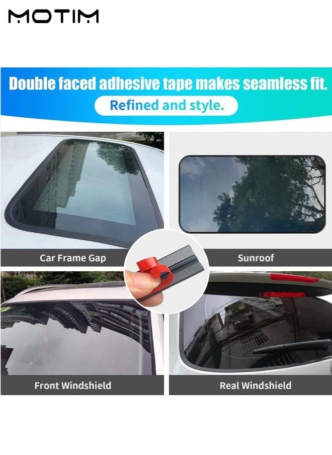Motim - 2 Pcs Car Seal Strip for Windshield, T Shape Rubber Seal Weatherstrip, Sunroof Automotive Door Sealing Strip, Leak Sound Dust, 32.8 Feet, 14mm/19mm - Image 1