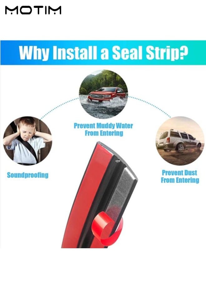 Motim - 2 Pcs Car Seal Strip for Windshield, T Shape Rubber Seal Weatherstrip, Sunroof Automotive Door Sealing Strip, Leak Sound Dust, 32.8 Feet, 14mm/19mm - Image 1