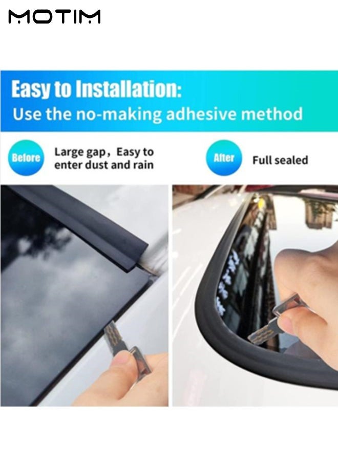 Motim - 2 Pcs Car Seal Strip for Windshield, T Shape Rubber Seal Weatherstrip, Sunroof Automotive Door Sealing Strip, Leak Sound Dust, 32.8 Feet, 14mm/19mm - Image 1