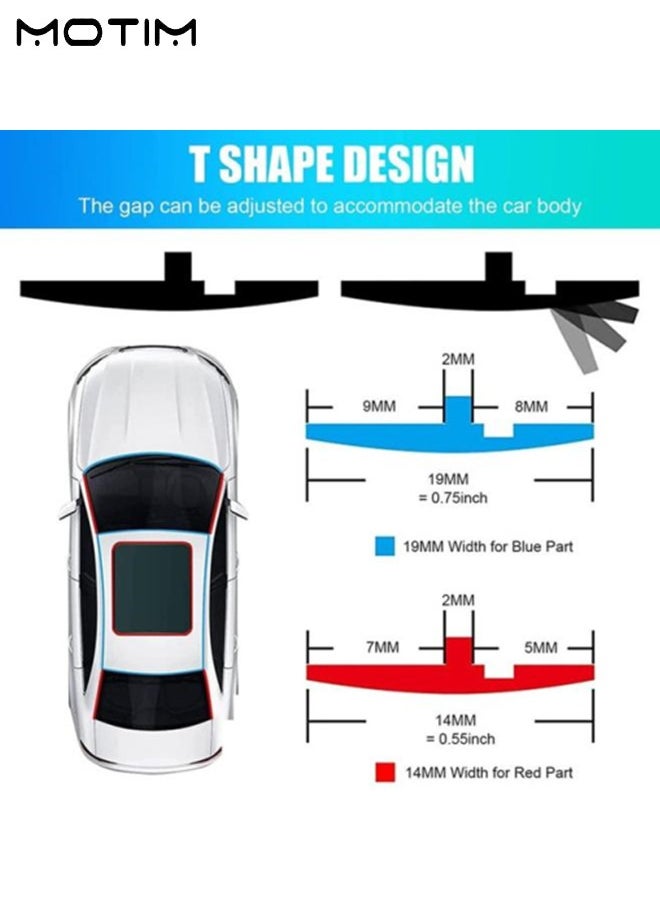 Motim - 2 Pcs Car Seal Strip for Windshield, T Shape Rubber Seal Weatherstrip, Sunroof Automotive Door Sealing Strip, Leak Sound Dust, 32.8 Feet, 14mm/19mm - Image 1