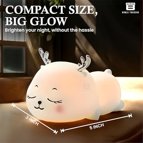 CRAE Deer Night lamp for Kids, Silicone Lamp, Cute Night Lamp, Valentine Gift for Girlfriend, Birthday Gifts (Deer Lamp) - Image 3