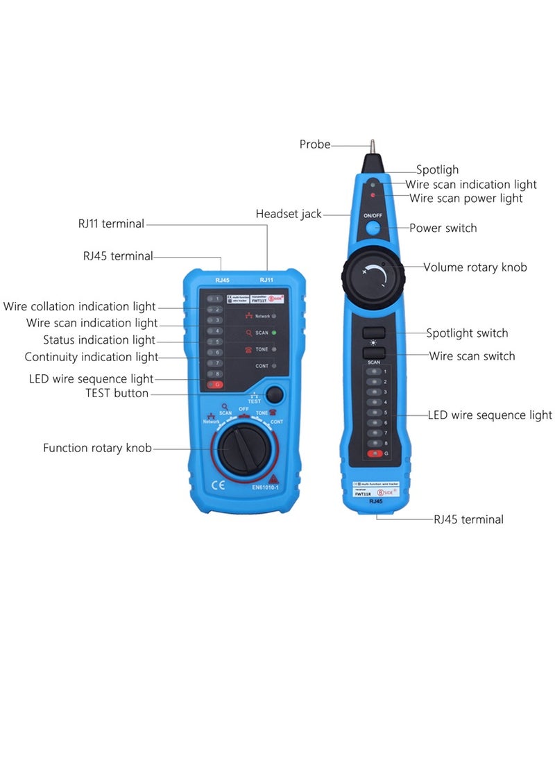 BSIDE - Multi-functional Handheld Wire Tester Tracker Line Finder Cable Testing Tool for Network Maintenance - Image 1