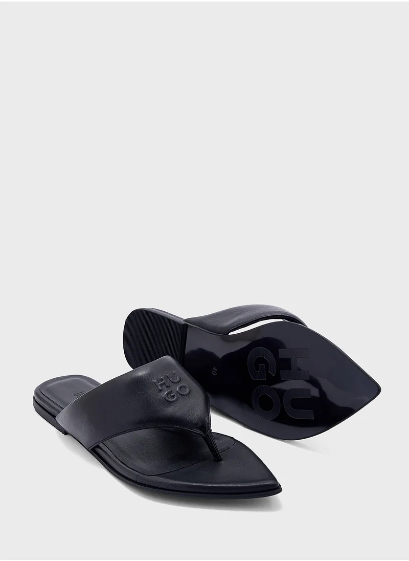 HUGO Ellye Side Strap Flat Sandals