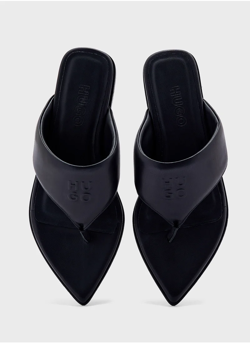 HUGO Ellye Side Strap Flat Sandals